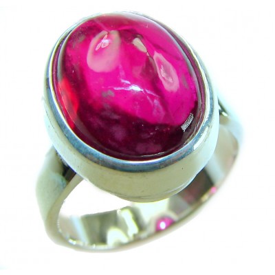 Bellezza Genuine 8.5 CARAT Star Ruby .925 Sterling Silver Statement Ring size 7 adjustable