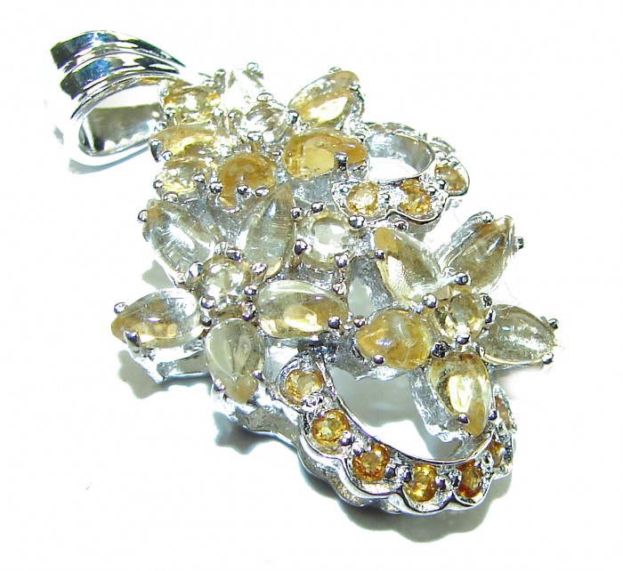 Splendid 110.5 carat Citrine .925 Sterling Silver Handcrafted Statement pendant