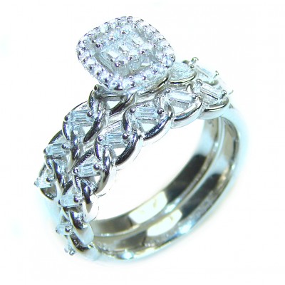 4.8 carat White Topaz .925 Sterling Silver brilliantly handcrafted ring s. 8