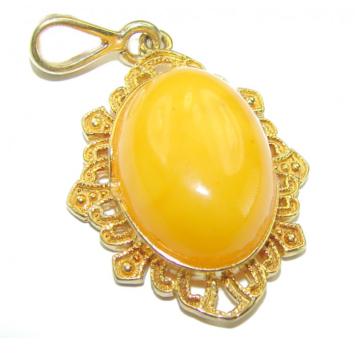 Gold of the Baltic Sea Authentic Butterscotch Baltic Amber 14K Gold over .925 Sterling Silver beautifully handcrafted Pendant