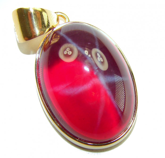 Francesca- authentic 29.5 carat Star Ruby 18K Gold over .925 Sterling Silver handcrafted Pendant