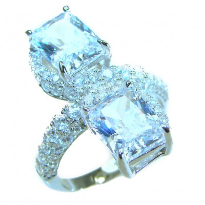 10.8 carat White Topaz .925 Sterling Silver brilliantly handcrafted ring s. 7