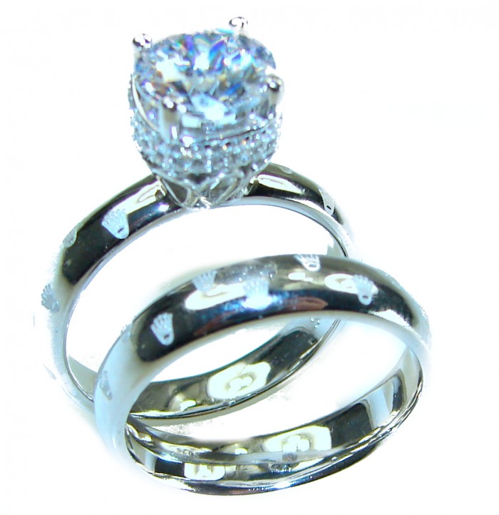 6.8 carat White Topaz .925 Sterling Silver brilliantly handcrafted stack up ring s. 7