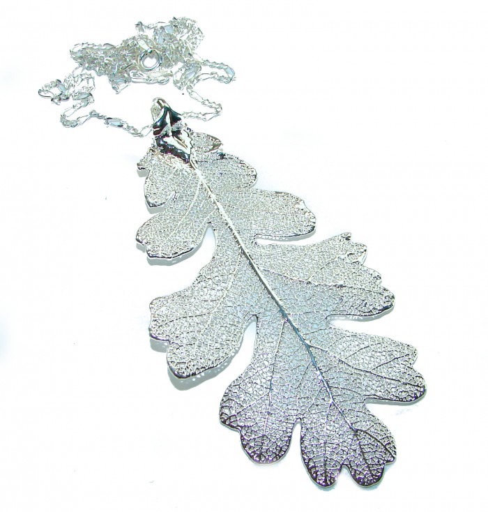 English Oak Leaf - Real Leaf dipped in real .925 Sterling Silver handmade handcrafted Necklace