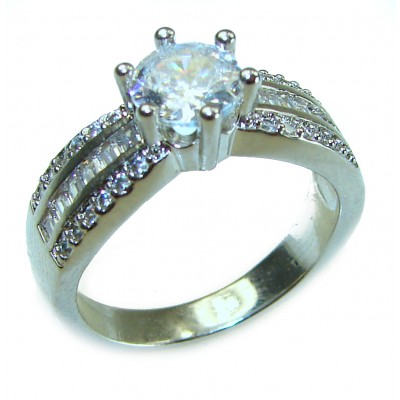 6.8 carat White Topaz .925 Sterling Silver brilliantly handcrafted ring s. 9