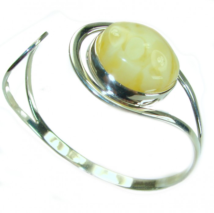 MODERN Design Genuine 15.5 carat Butterscotch Baltic Amber .925 Sterling Silver handmade Bracelet