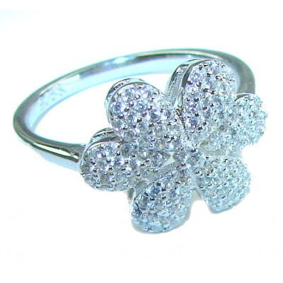 6.8 carat White Topaz .925 Sterling Silver brilliantly handcrafted ring s. 7 1/4