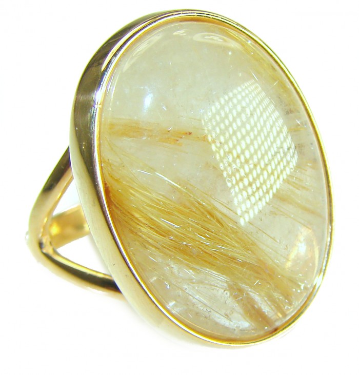 Incredible Design Golden Rutilated Quartz 14K Gold over .925 Sterling Silver handcrafted necklace