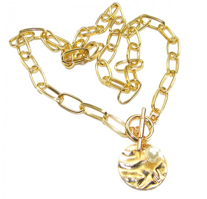 Giovanna - pearl 10K Gold over .925 Sterling Silver handcrafted necklace