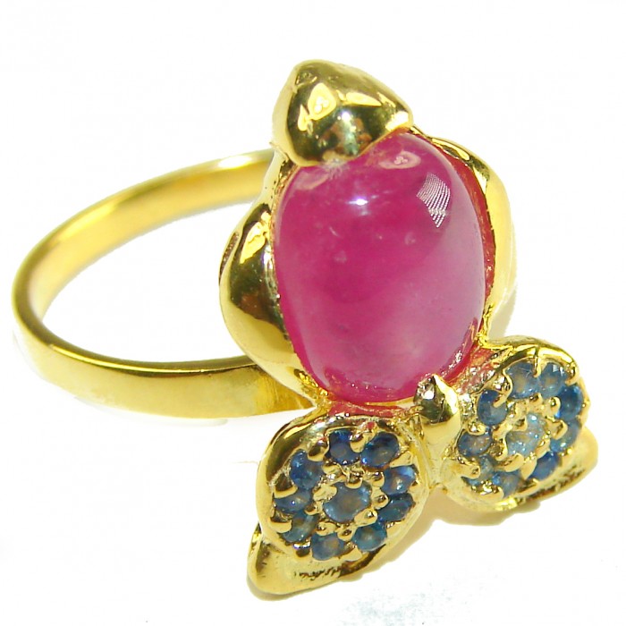 Smart Owl Genuine 3.5 CARAT Star Ruby .925 Sterling Silver Statement Ring size 8