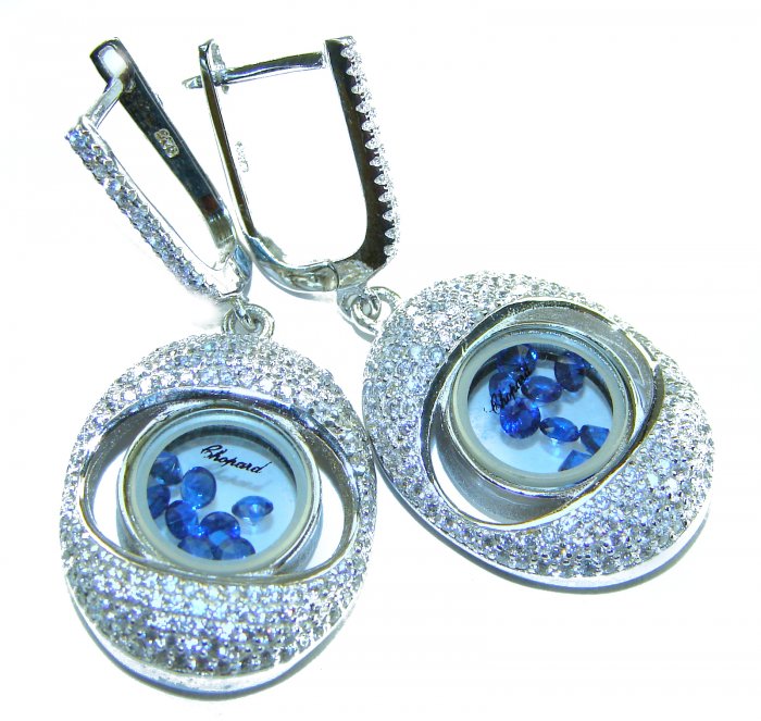 Floating Memories 8.5 carat Sapphire .925 Sterling Silver Handcrafted Statement earrings - video