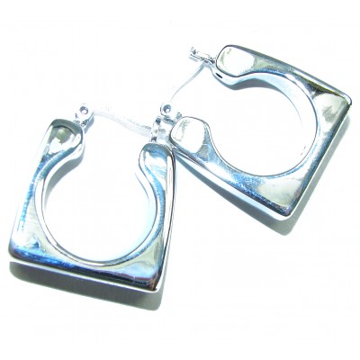 LARGE - EXTRAVAGANZA - Highly Polished Fancy .925 Sterling Silver Italy made Earrings