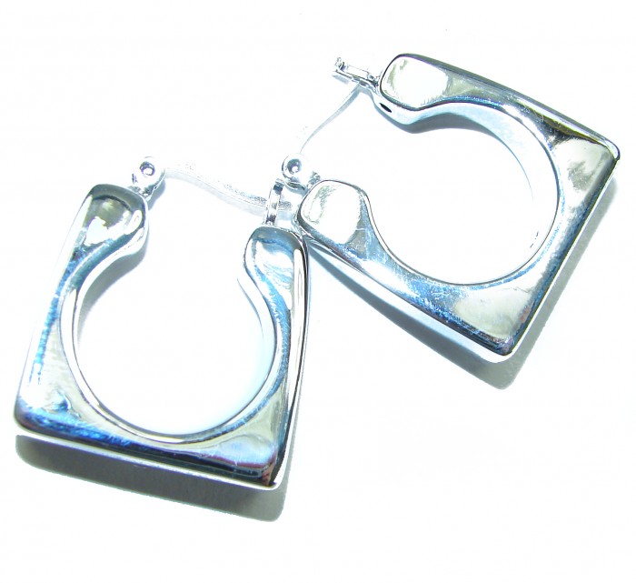LARGE - EXTRAVAGANZA - Highly Polished Fancy .925 Sterling Silver Italy made Earrings