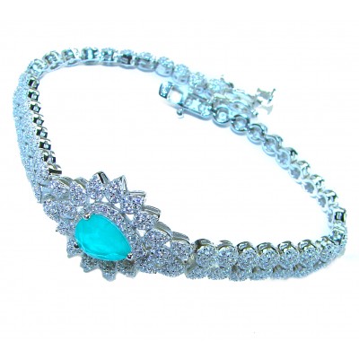 Beauty of Nature- natural 6.5 carat Emerald .925 Sterling Silver handmade Statement Bracelet