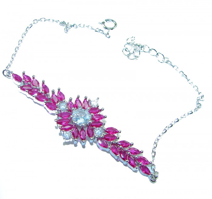 Tiffany - Luxurious natural 26.5 carat Ruby .925 Sterling Silver Statement Bracelet