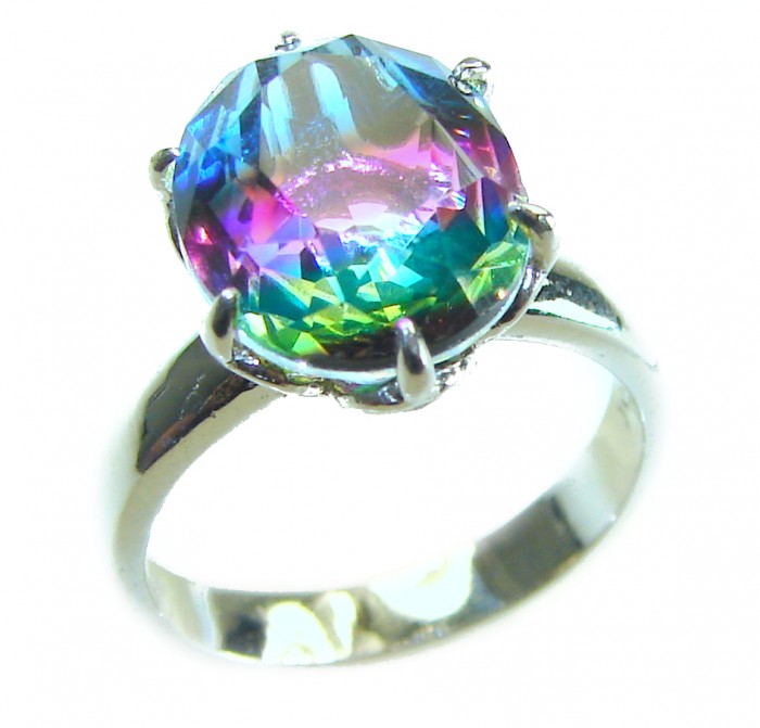 6.8 carat Brazilian Tourmaline .925 Sterling Silver Perfectly handcrafted Ring s. 6