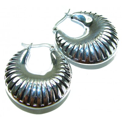 Highly Polished Fancy Modern design .925 Sterling Silver Italy made Earrings