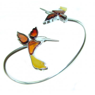 Golden Hummingbird Genuine Baltic Amber Genuine Baltic Amber .925 Sterling Silver handamde Bracelet