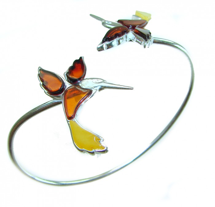 Golden Hummingbird Genuine Baltic Amber Genuine Baltic Amber .925 Sterling Silver handamde Bracelet