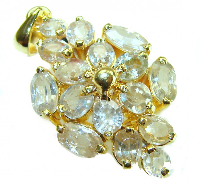 Authentic fancy cut 12.5 carat Citrine .925 Sterling Silver handcrafted Statement Pendant