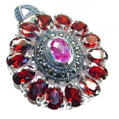 Francesca- authentic 22.5 carat Ruby .925 Sterling Silver handcrafted Pendant