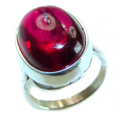Bellezza Genuine 8.5 CARAT Ruby .925 Sterling Silver Large Statement Ring size 6