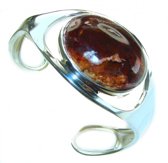 Sahara dunes 47.4 carat Mexican Opal handmade .925 Sterling Silver Bracelet / Cuff