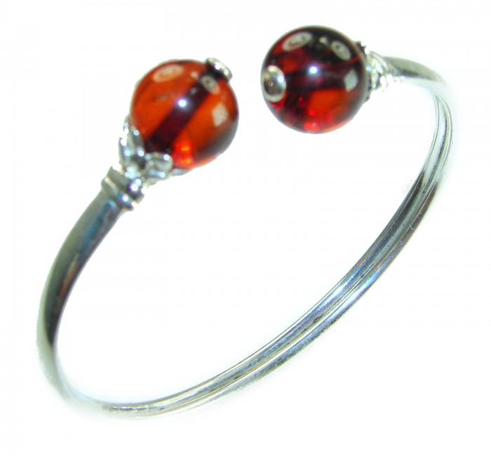 Golden Butterfly Genuine Baltic Amber .925 Sterling Silver handamde Bracelet