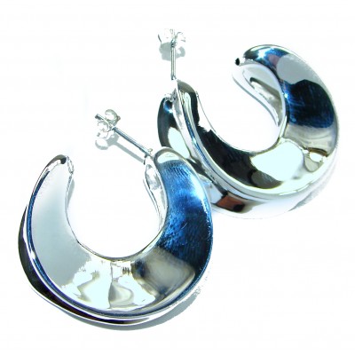 LARGE - EXTRAVAGANZA - Highly Polished Fancy .925 Sterling Silver Italy made Earrings