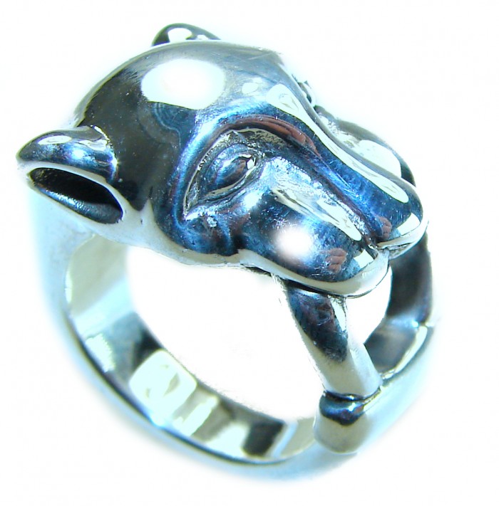 Cheetah .925 Sterling Silver handmade Statement Ring s. 6