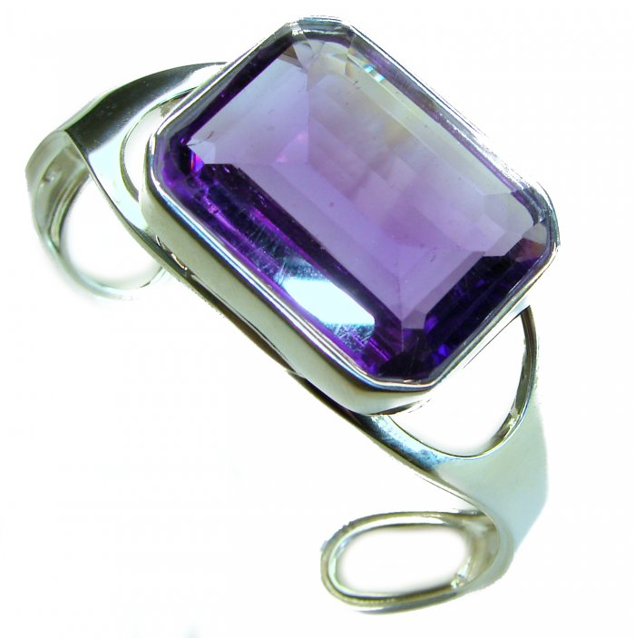 Prodigy - Real Treasure- Genuine 55.6 CARAT Amethyst .925 Sterling Silver handcrafted Bracelet / Cuff - video
