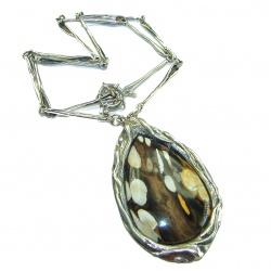 Genuine Petrified Palm Wood .925 Sterling Silver handcrafted necklace
