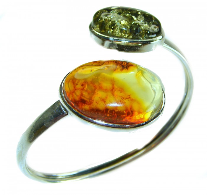 Vintage Design Genuine 29.5 carat faceted Baltic Amber .925 Sterling Silver handmade Bracelet