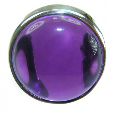 Purple Moon Amethyst .925 Sterling Silver Handcrafted Large Ring size 7 ADJUSTABLE