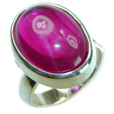 Crimson Fire 16.8 carat Authentic Ruby .925 Sterling Silver Handcrafted Ring size 7