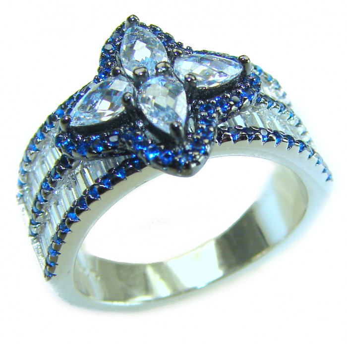8.8 carat White Topaz Spinel .925 Sterling Silver brilliantly handcrafted ring s. 7