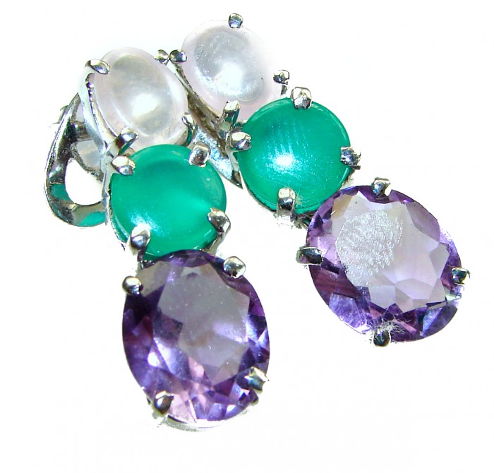 Lavender Beauty authentic 10.2 carat Amethyst .925 Sterling Silver handcrafted earrings