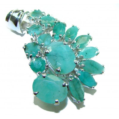 Melissa- Authentic 18.5 carat Emerald .925 Sterling Silver handcrafted Pendant