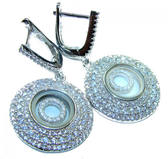 Floating Memories 4.5 carat White Sapphire .925 Sterling Silver Handcrafted earrings