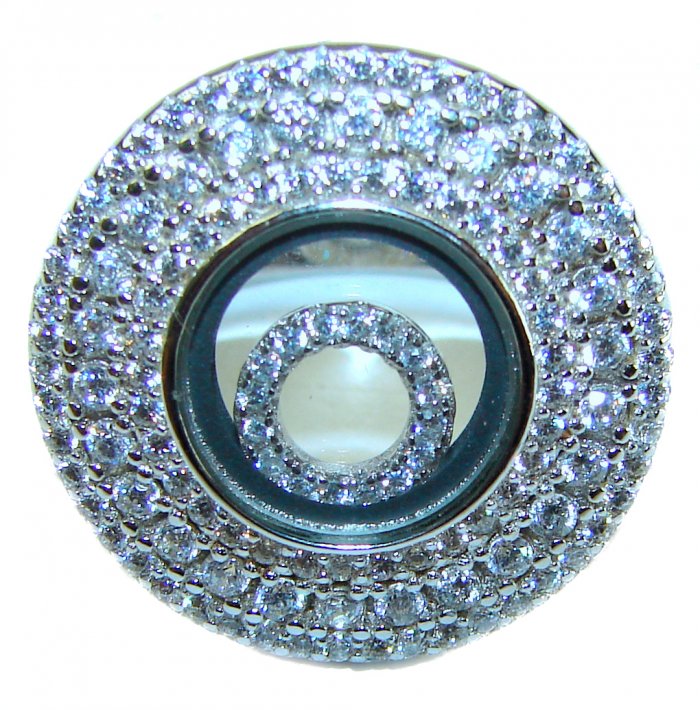 Floating Memories 5.5 carat White Sapphire .925 Sterling Silver Handcrafted Ring size 7 - video