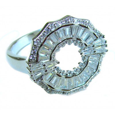 8.8 carat White Topaz .925 Sterling Silver brilliantly handcrafted ring s. 7