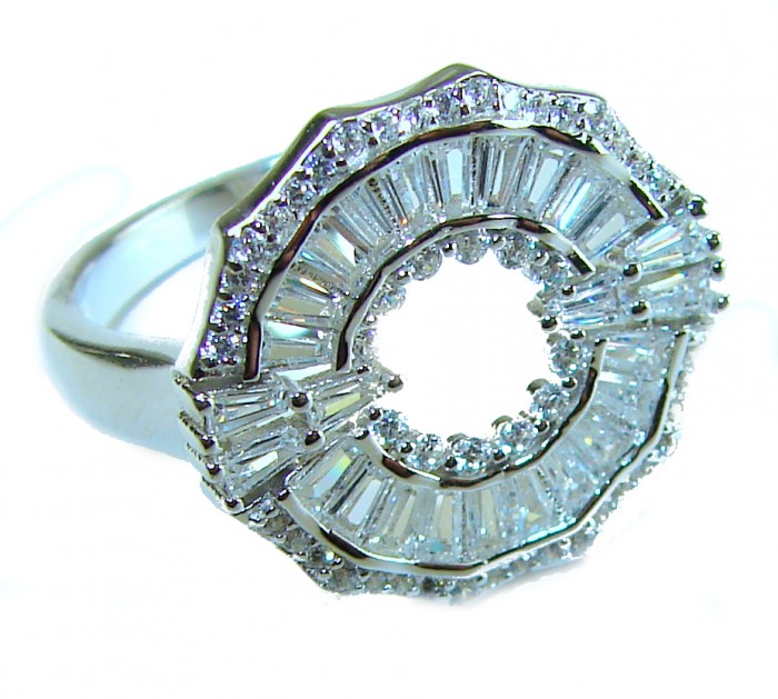 8.8 carat White Topaz .925 Sterling Silver brilliantly handcrafted ring s. 7