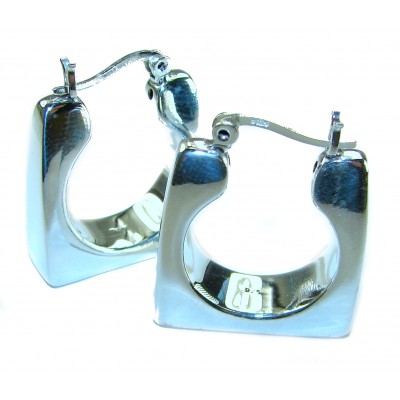 LARGE - EXTRAVAGANZA - Highly Polished Fancy .925 Sterling Silver Italy made Earrings