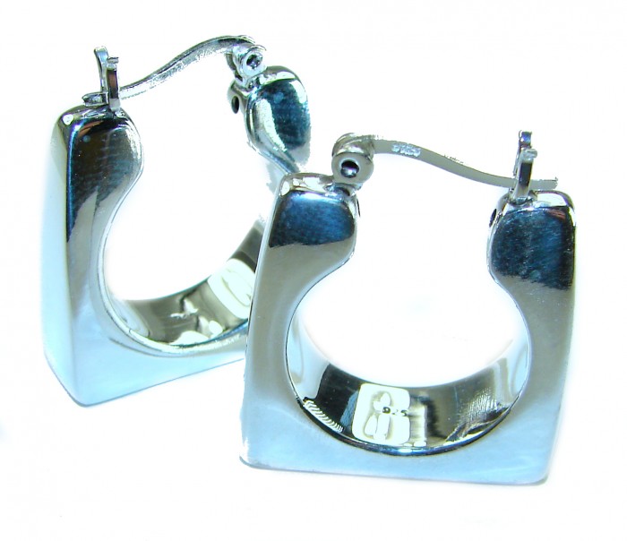 LARGE - EXTRAVAGANZA - Highly Polished Fancy .925 Sterling Silver Italy made Earrings