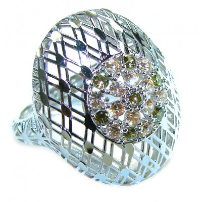 Aphrodite - 2.6 carat yellow Sapphire .925 Sterling Silver handcrafted ring size 8