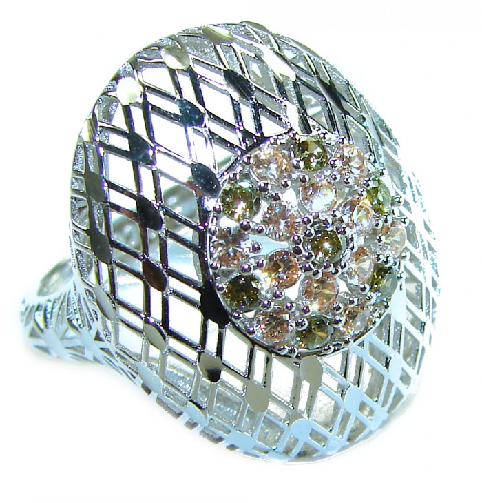 Aphrodite - 2.6 carat yellow Sapphire .925 Sterling Silver handcrafted ring size 8