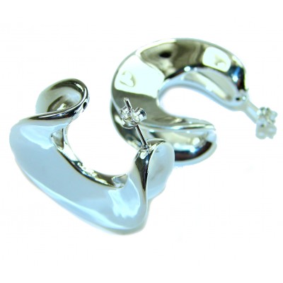 LARGE - EXTRAVAGANZA - Highly Polished Fancy .925 Sterling Silver Italy made Earrings