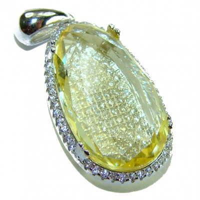 Emma 10.5 carat authentic Citrine .925 Sterling Silver Handcrafted pendant