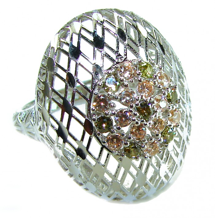 Aphrodite - 2.6 carat yellow Sapphire .925 Sterling Silver handcrafted ring size 8