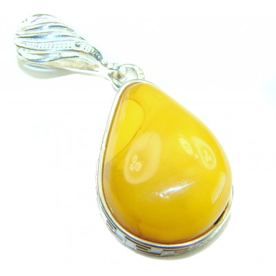 Prehistoric Authentic Buttescotch Baltic Amber .925 Sterling Silver beautifully handcrafted Pendant